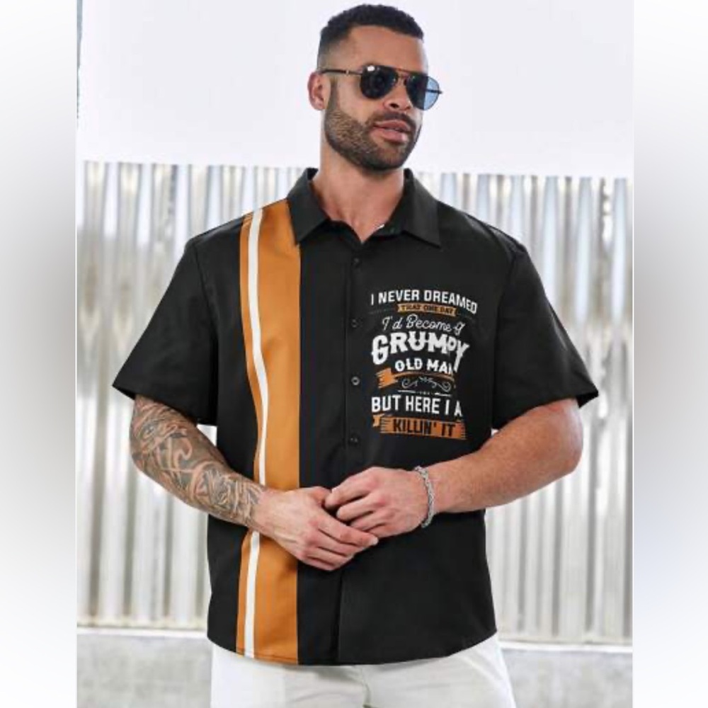 Temu Plus Size Casual Short Sleeve Shirt